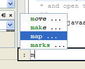 NetBeans jVi Command Name Completion